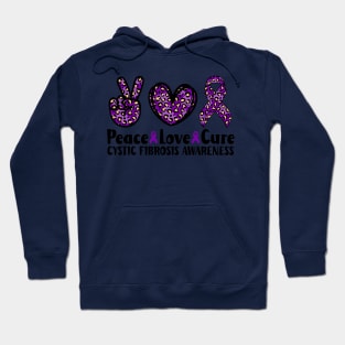 Peace Love Cure Cystic Fibrosis Awareness Hoodie